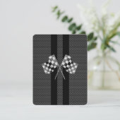 Racing Flags Stripes in Carbon Fiber Style Decor (Standing Front)
