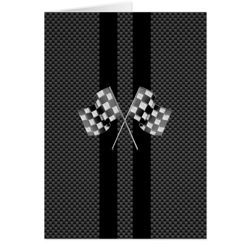 Racing Flags Stripes in Carbon Fiber Style Decor