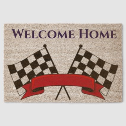 Racing Flags Welcome Home Coir Mat