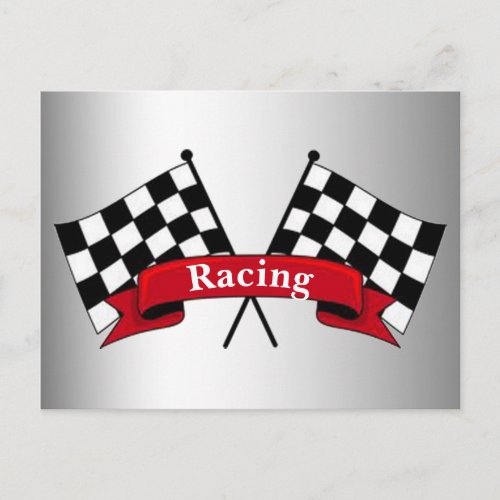 Racing Flags with 2025 Calendar on Back Postcard