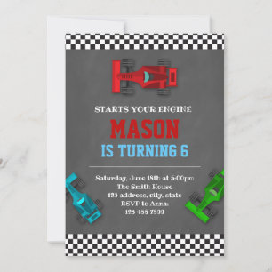 Racing formula party invitation
