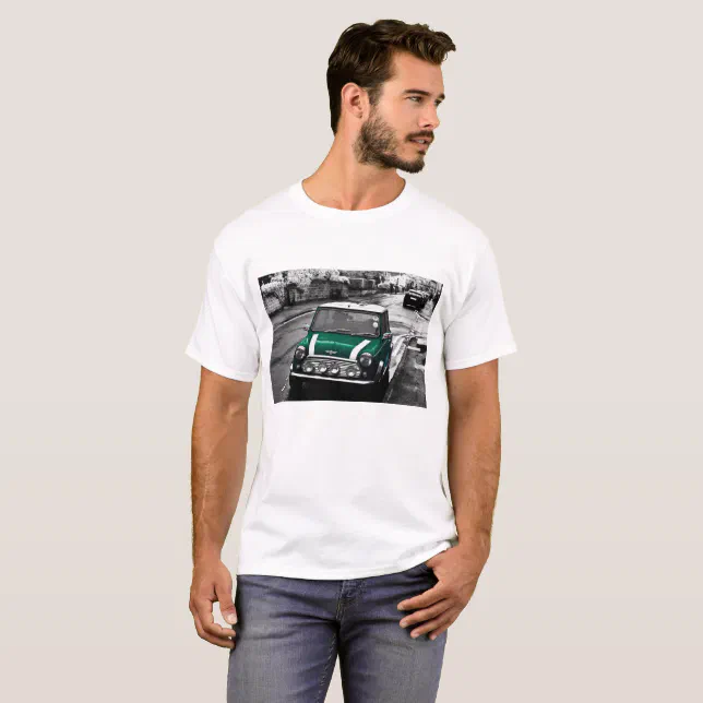 Racing Green Mini Cooper car automobile tshirt | Zazzle