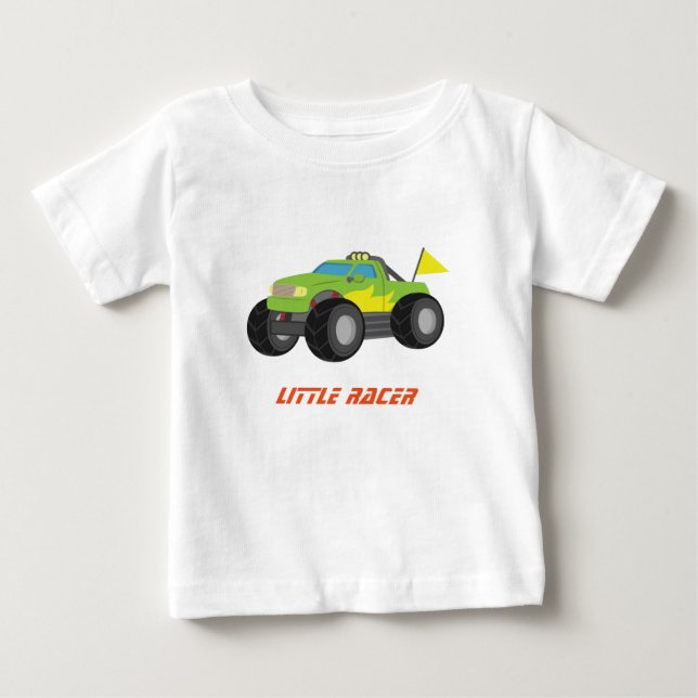 Racing Green Monster Truck for Baby Boys Baby T-Shirt (Front)
