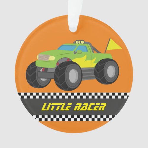 Racing Green Monster Truck Racer Boys Room Decor Ornament