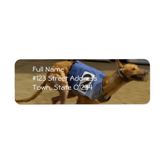 Racing Greyhound Dog Mailing Label (Front)