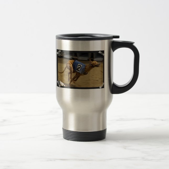 Racing Greyhound Stainless Steel Travel Mug (Right)