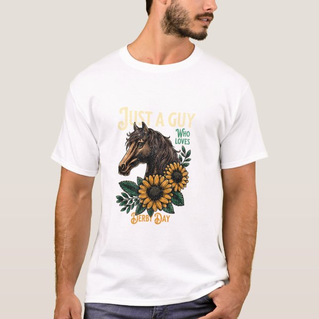 Racing Guy Who Loves Derby T-Shirt (Front)