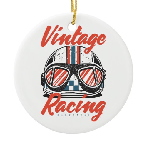 Racing Helmet Ceramic Ornament