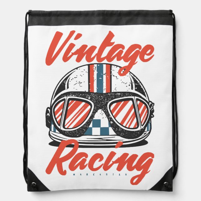 Racing Helmet Drawstring Bag (Front)