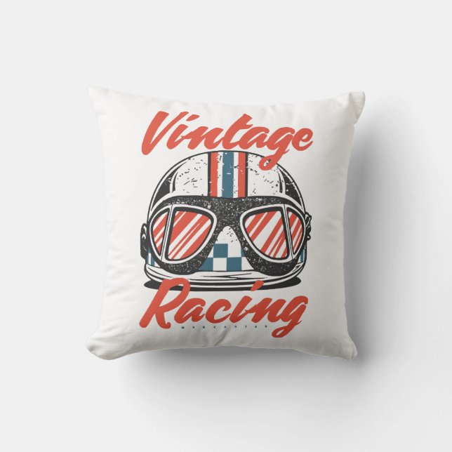 Racing Helmet Throw Pillow (Front)