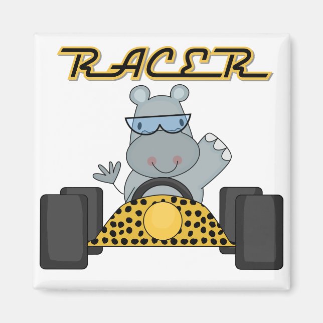 Racing Hippo T-shirts and Gifts Magnet (Front)