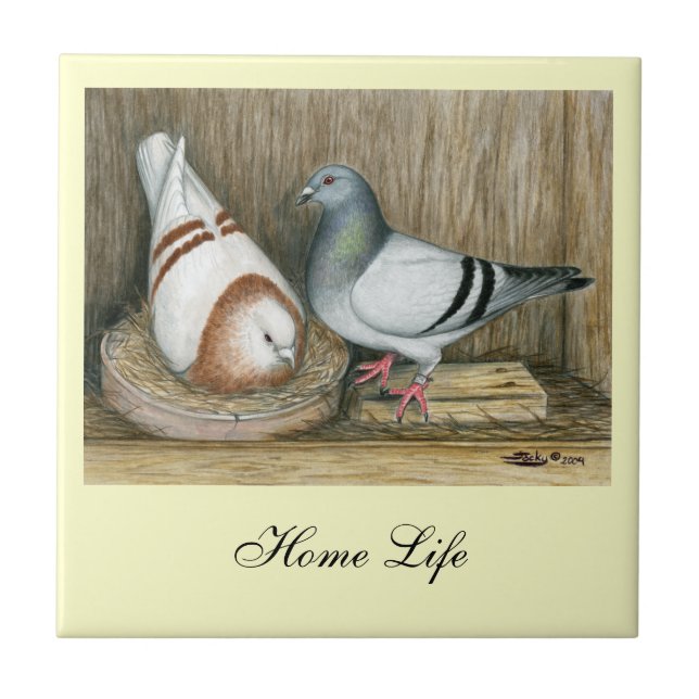 Racing Homers Home Life Ceramic Tile (Front)