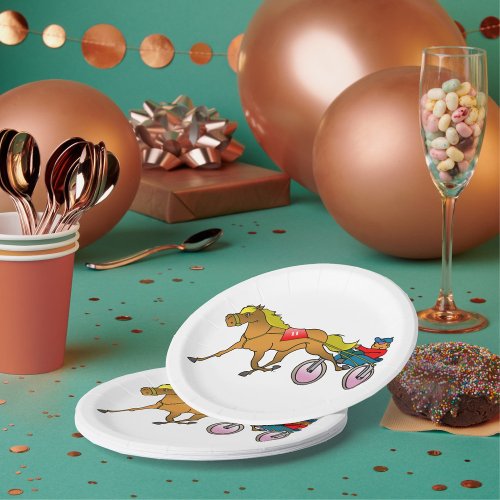 Racing Horse And Buggy Paper Plates