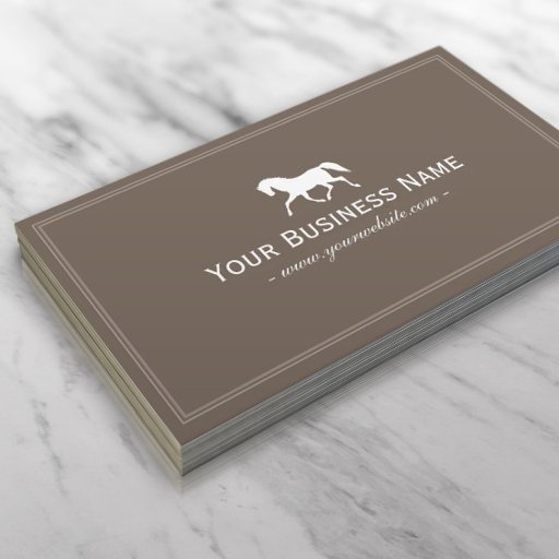 Customizable Simple Plain Horse Business Card (Brown)