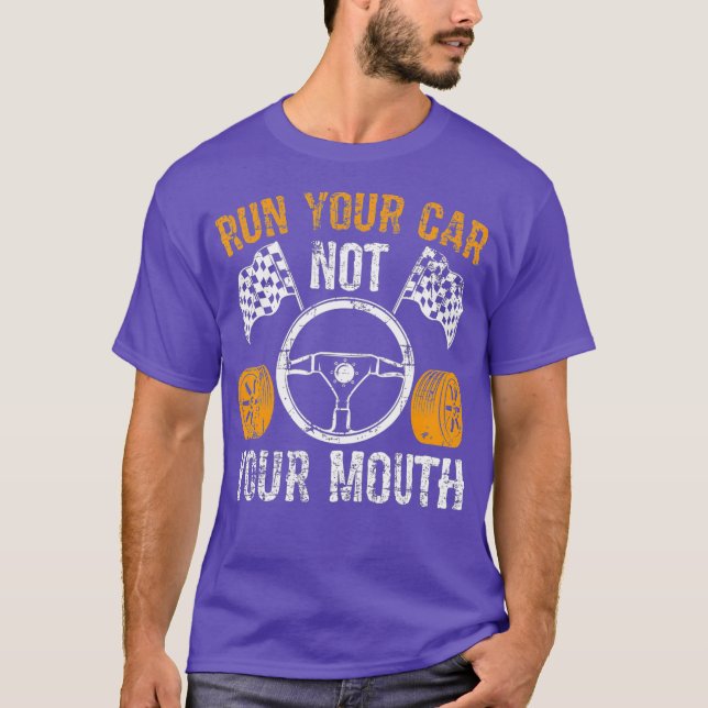 Racing instead of talking Motorsport T-Shirt (Front)