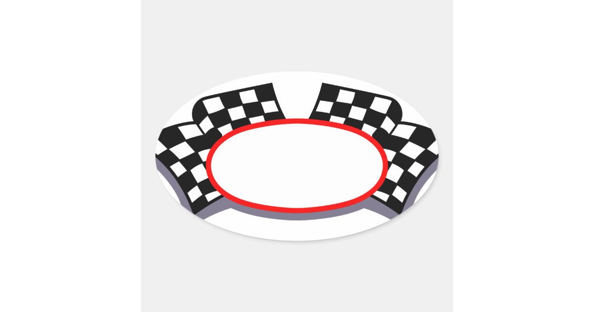 Racing Logo Oval Sticker | Zazzle