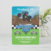 Racing Monster Jam Truck Birthday Party Invitation (Standing Front)