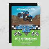 Racing Monster Jam Truck Birthday Party Invitation (Front/Back)