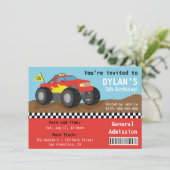 Racing Monster Truck Party, Boys Admission Ticket Invitation (Standing Front)
