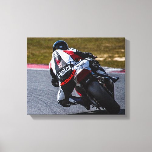 Racing motorcycle canvas prints