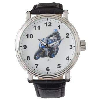 Racing Motorcycle Wrist Watches by yackerscreations at Zazzle