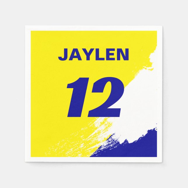 Racing Name and Number Sports Napkins (Front)