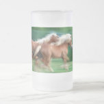 Racing Palomino Horses Frosted Beer Mug