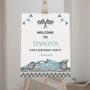 Racing Party Birthday Welcome Sign
