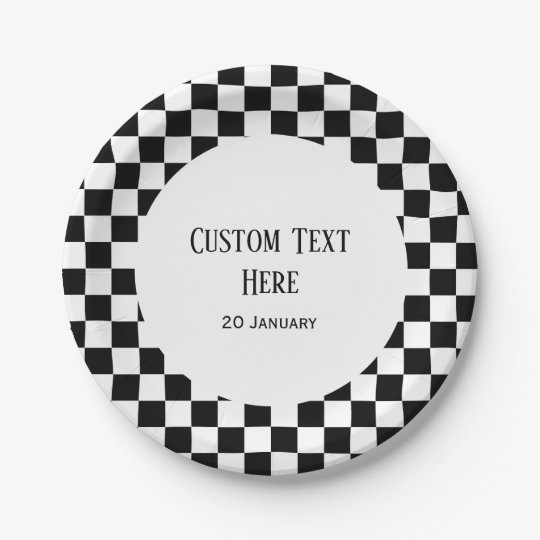 Racing Party Plates, Racing Checkered Paper Plate