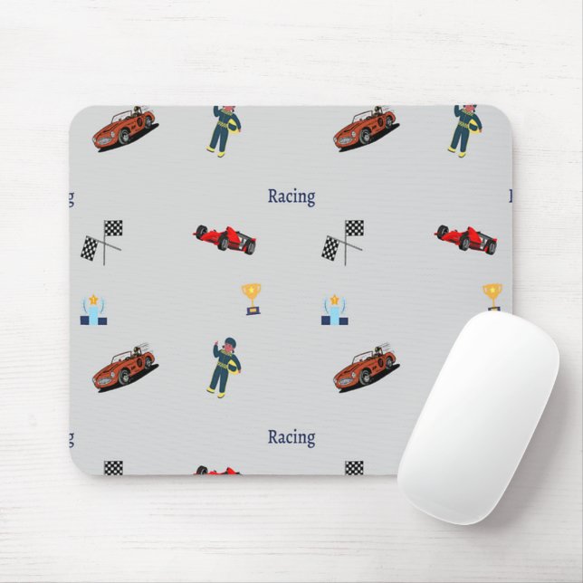Racing pattern on gray mouse pad (With Mouse)