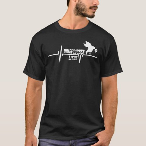 Racing Pigeon Heartbeat Design T_Shirt