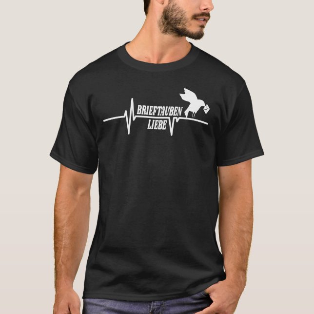 Racing Pigeon Heartbeat Design T-Shirt (Front)