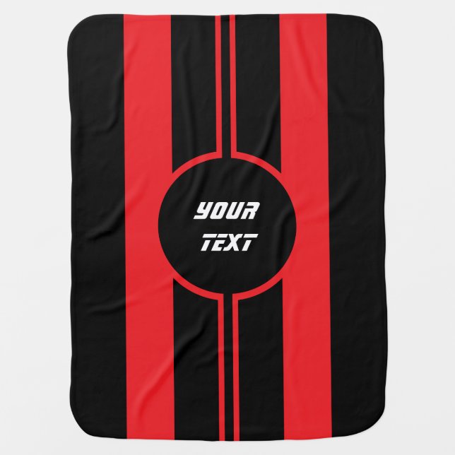 Racing Red Double Stripes Sports Custom Baby Blanket (Front)