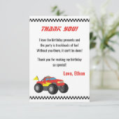 Racing Red Monster Truck, for Racer Boys Stationer Thank You Card | Zazzle