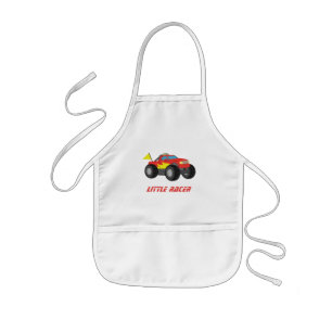 Racing Red Monster Truck Racer Boys Personalized Kids' Apron