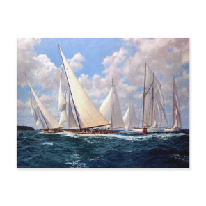 Racing round the buoy postcard