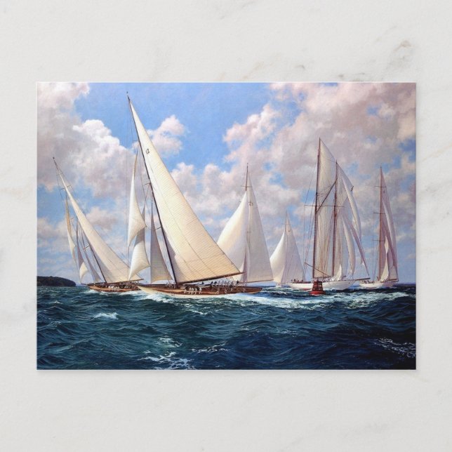 Racing round the buoy postcard (Front)