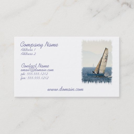 Customizable Racing Sailboat Business Card