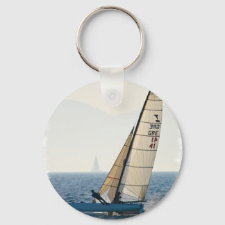 Racing Sailboat Keychain