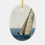 Racing Sailboat Ornament at Zazzle
