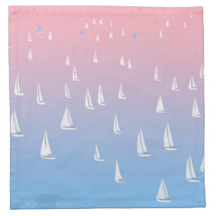Racing sailboats in the open sea  cloth napkin