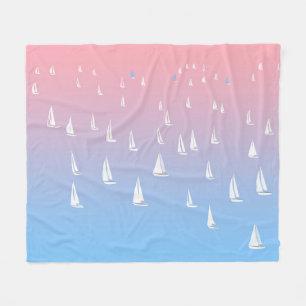 Racing sailboats in the open sea fleece blanket
