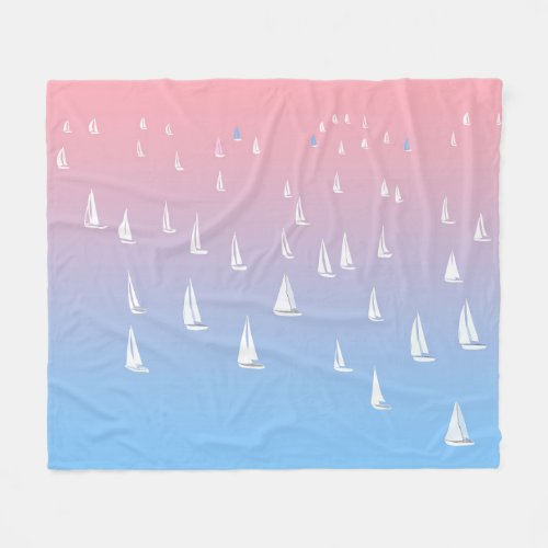 Racing sailboats in the open sea   fleece blanket