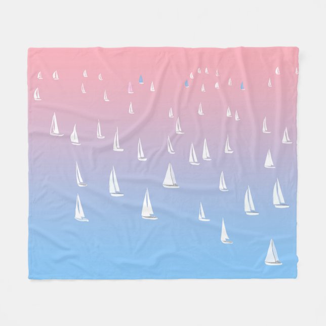 Racing sailboats in the open sea   fleece blanket (Front (Horizontal))