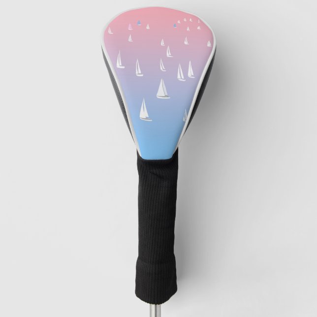 Racing sailboats in the open sea   golf head cover (Front)