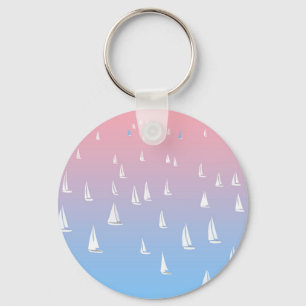 Racing sailboats in the open sea   keychain