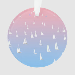 Racing sailboats in the open sea ornament