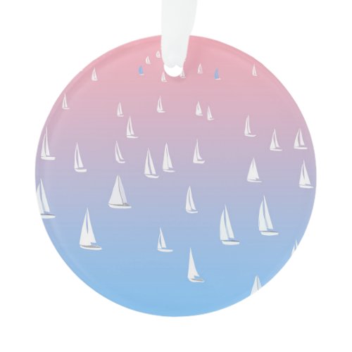 Racing sailboats in the open sea  ornament