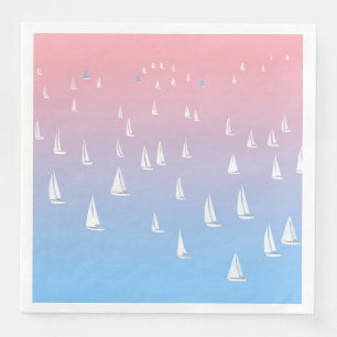 Racing sailboats in the open sea paper dinner napkins