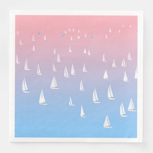 Racing sailboats in the open sea  paper dinner napkins